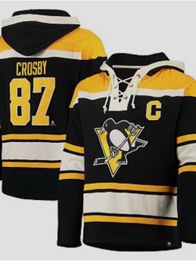 Men's Pittsburgh Penguins Sidney Crosby '47 Black Pullover Jersey